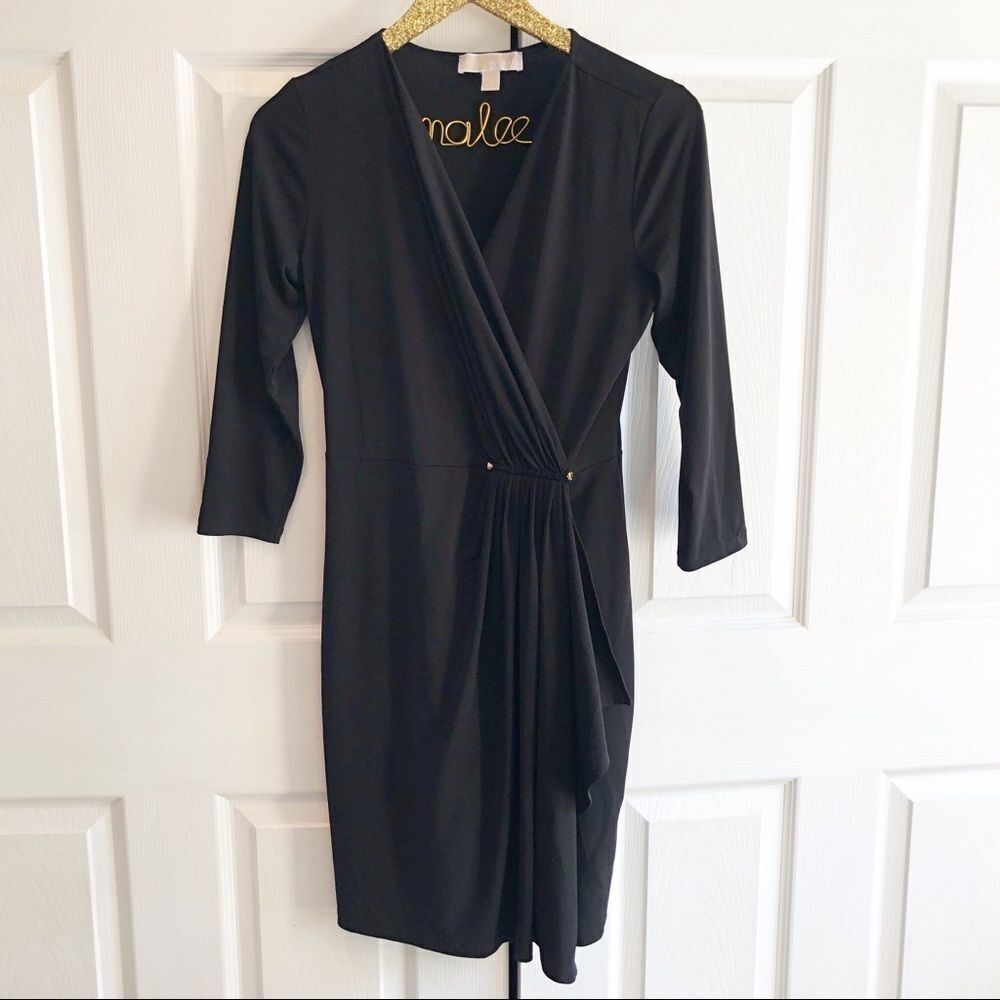 Michael Michael Kors Black 3/4 Wrap Dress